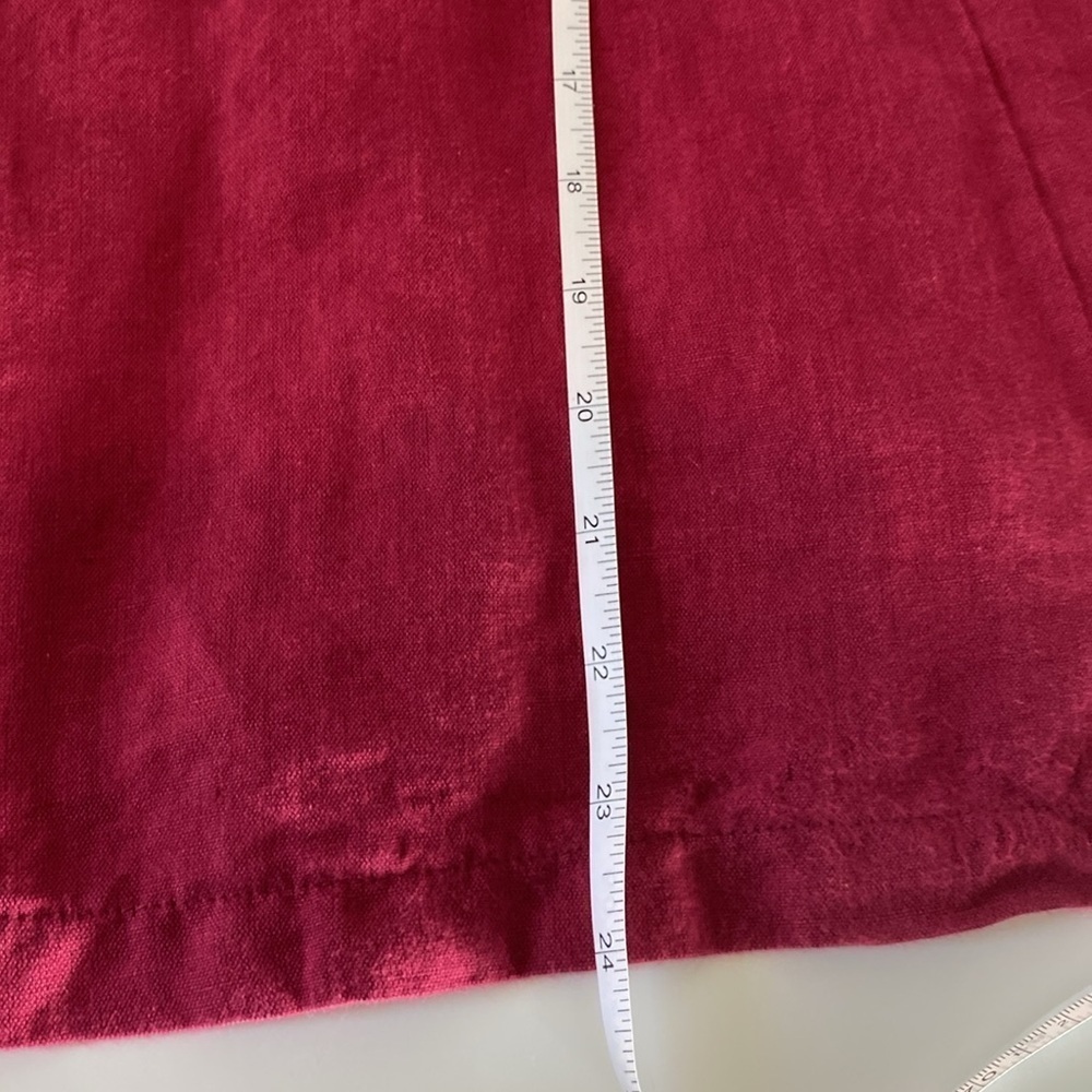 Urban Outfitters Linen Cotton Blend Open Back Dress Women’s Size Medium Maroon - Picture 8 of 10